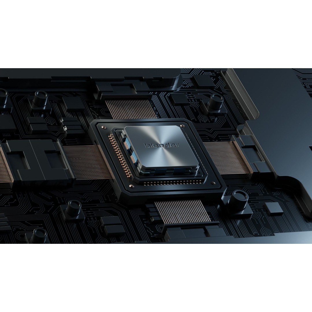 Circuit Board 3D Model – Stylized Animated Asset, Blender, FBX, OBJ - View 6