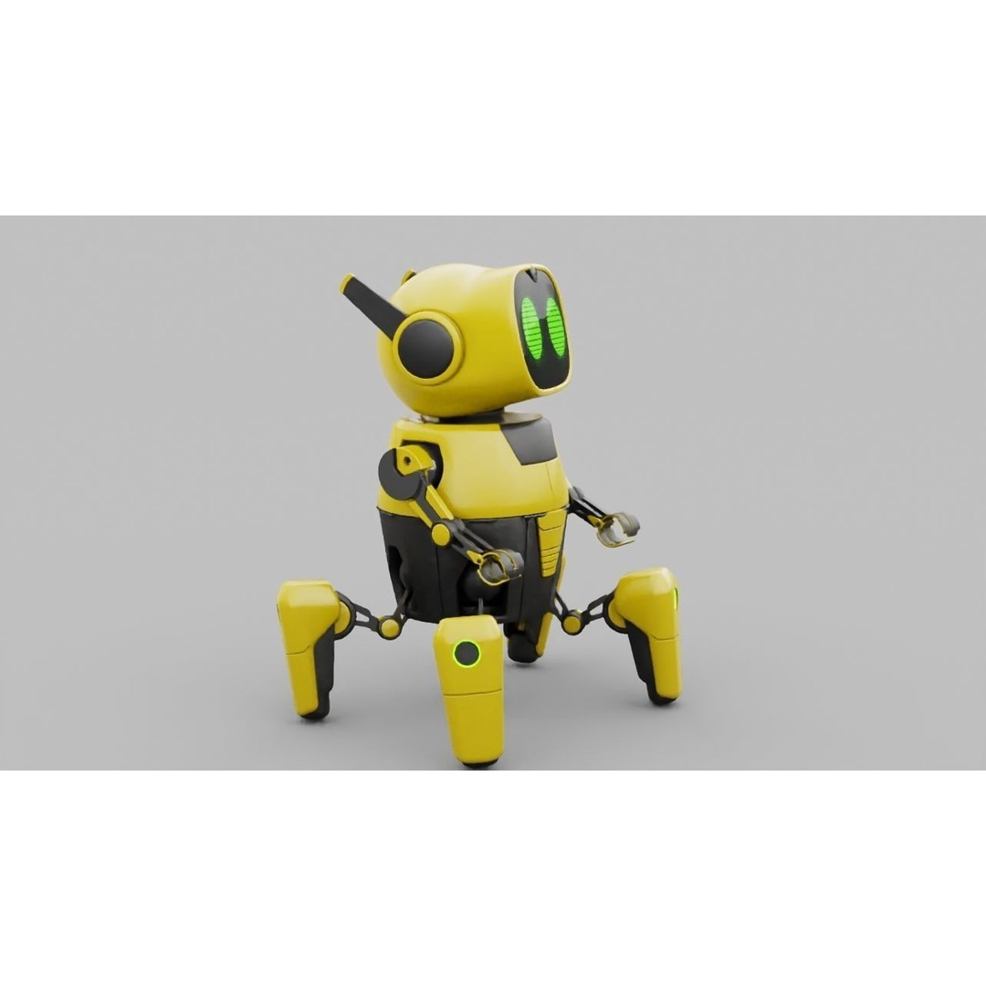 Toy Robot 3D Model – Rigged Animated Character, FBX & OBJ - View 6