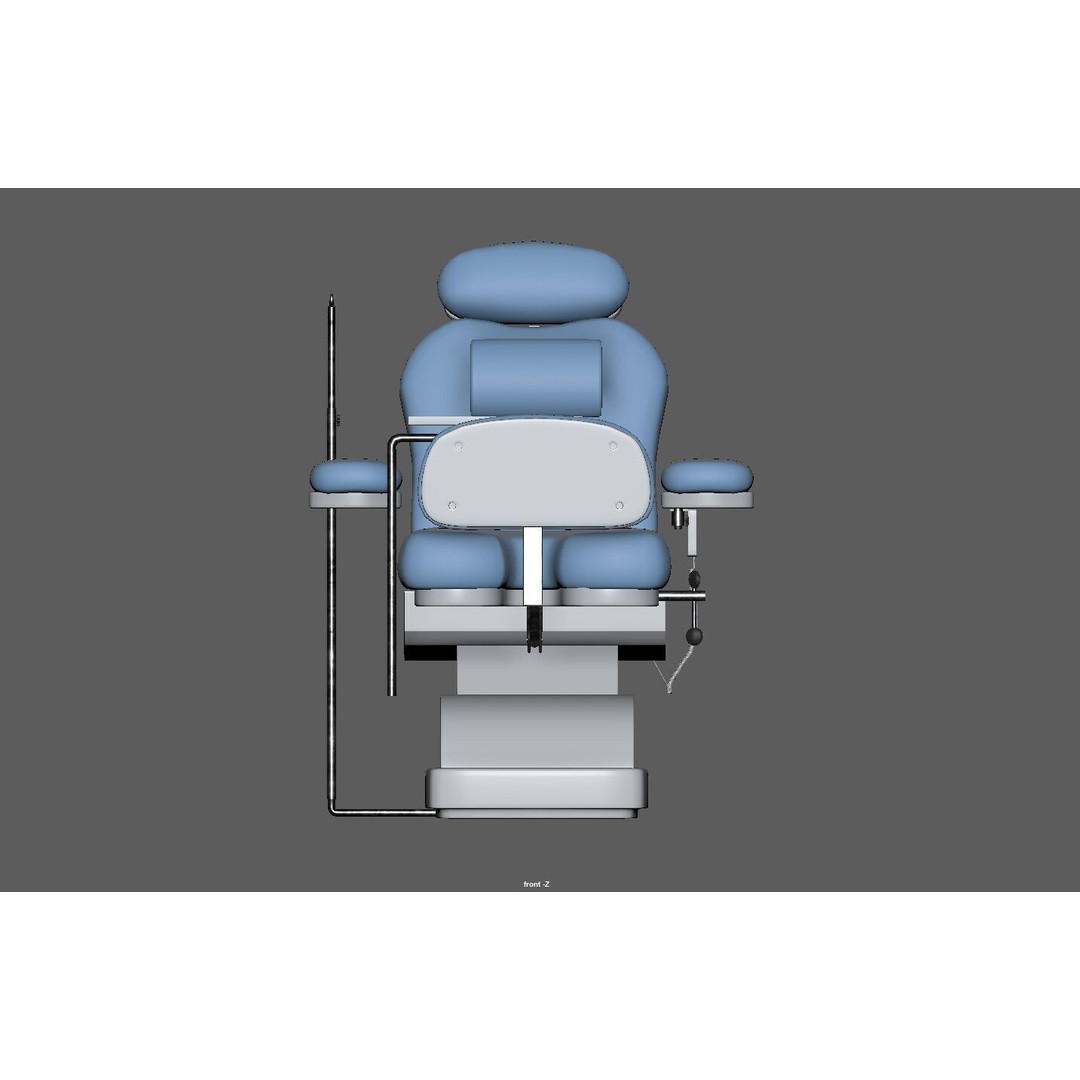 Multifunction Electric Blood Donation Chair 3D Model – Low Poly PBR Medical Asset, FBX - View 13