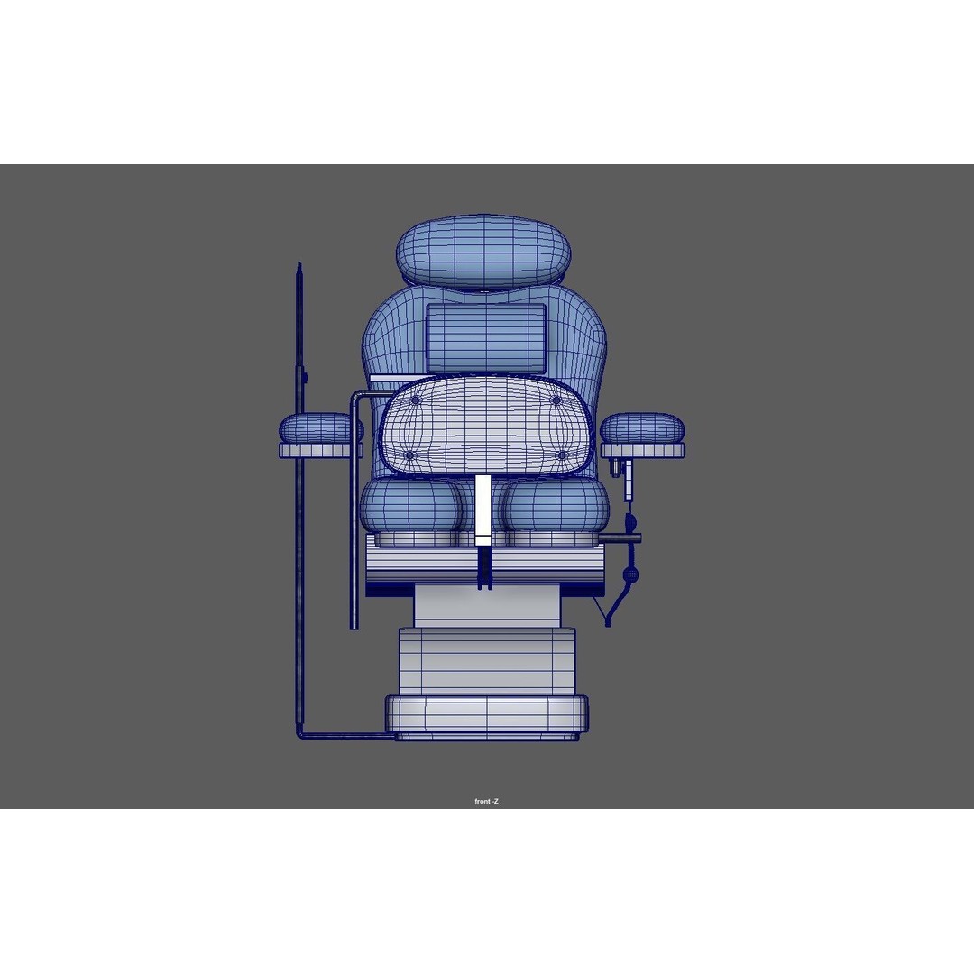 Multifunction Electric Blood Donation Chair 3D Model – Low Poly PBR Medical Asset, FBX - View 14