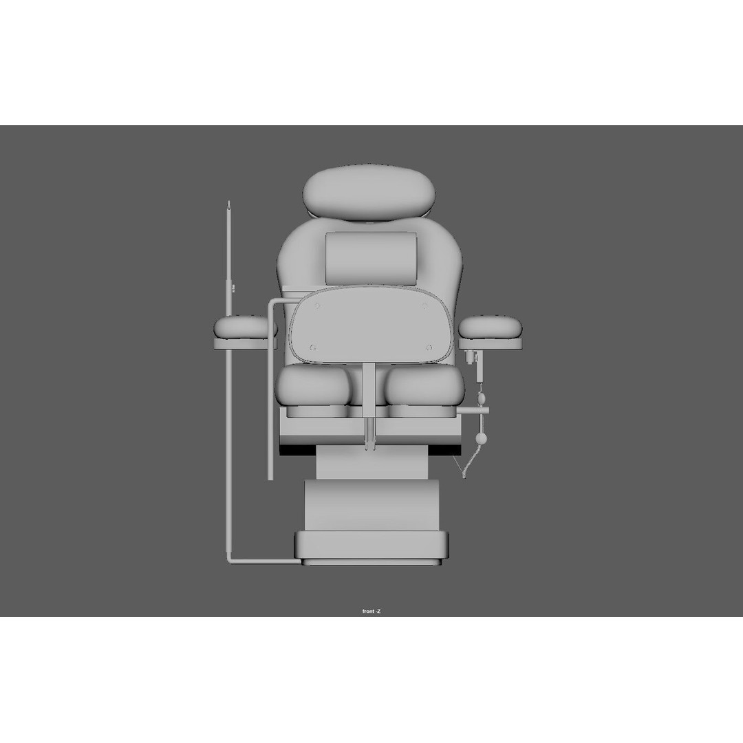 Multifunction Electric Blood Donation Chair 3D Model – Low Poly PBR Medical Asset, FBX - View 15