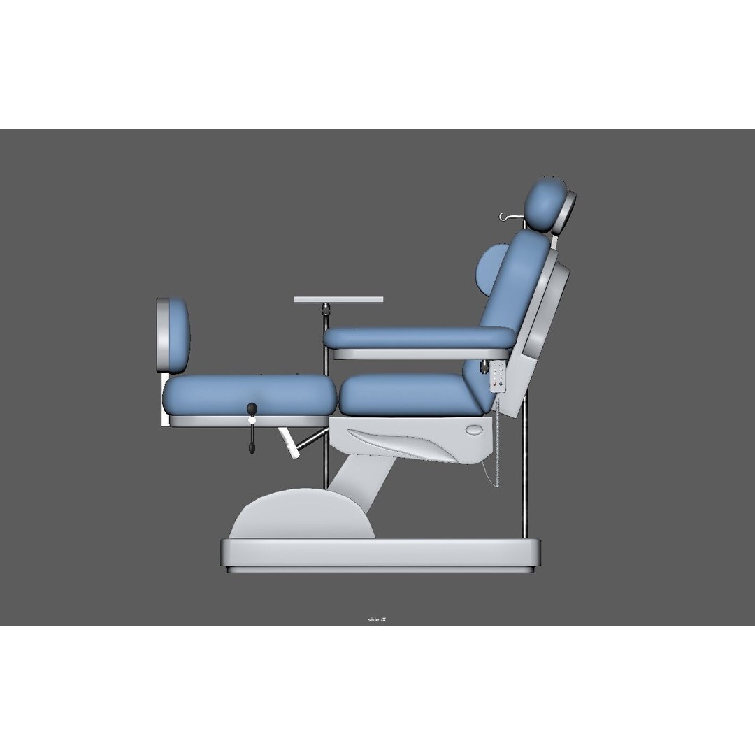 Multifunction Electric Blood Donation Chair 3D Model – Low Poly PBR Medical Asset, FBX - View 16