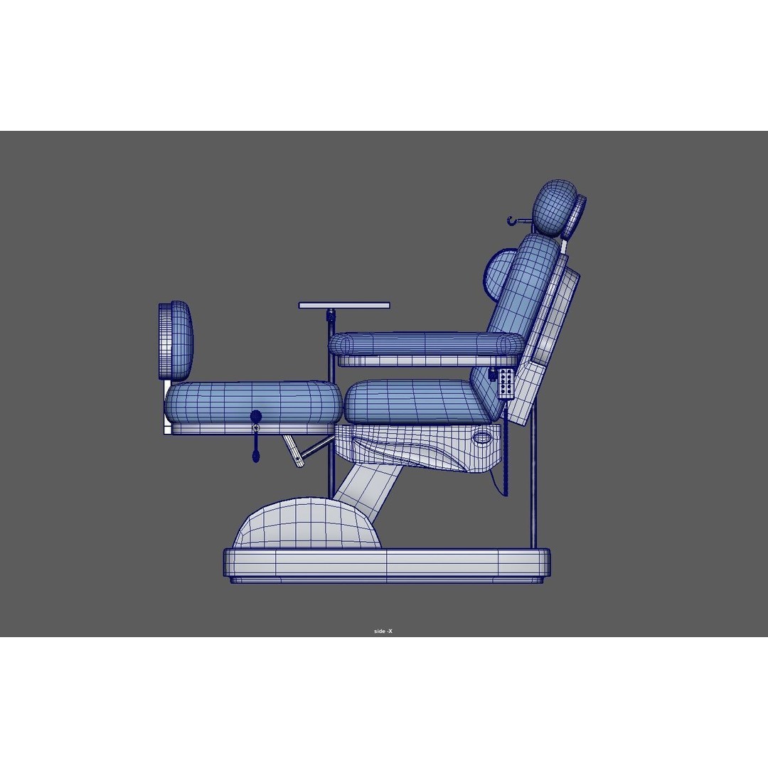 Multifunction Electric Blood Donation Chair 3D Model – Low Poly PBR Medical Asset, FBX - View 17