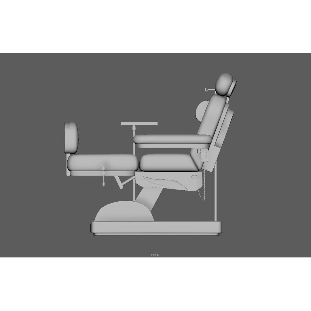 Multifunction Electric Blood Donation Chair 3D Model – Low Poly PBR Medical Asset, FBX - View 18
