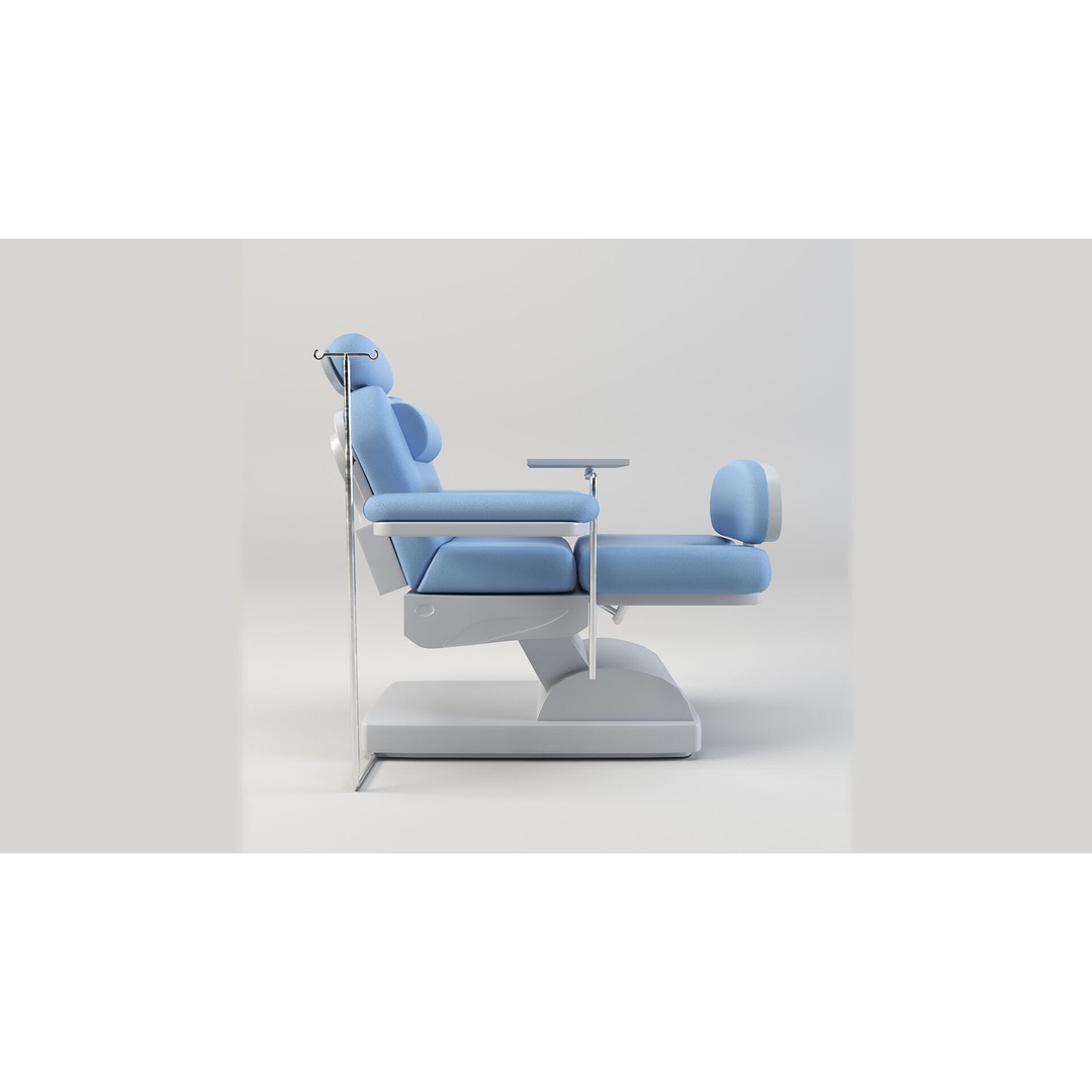 Multifunction Electric Blood Donation Chair 3D Model – Low Poly PBR Medical Asset, FBX - View 3