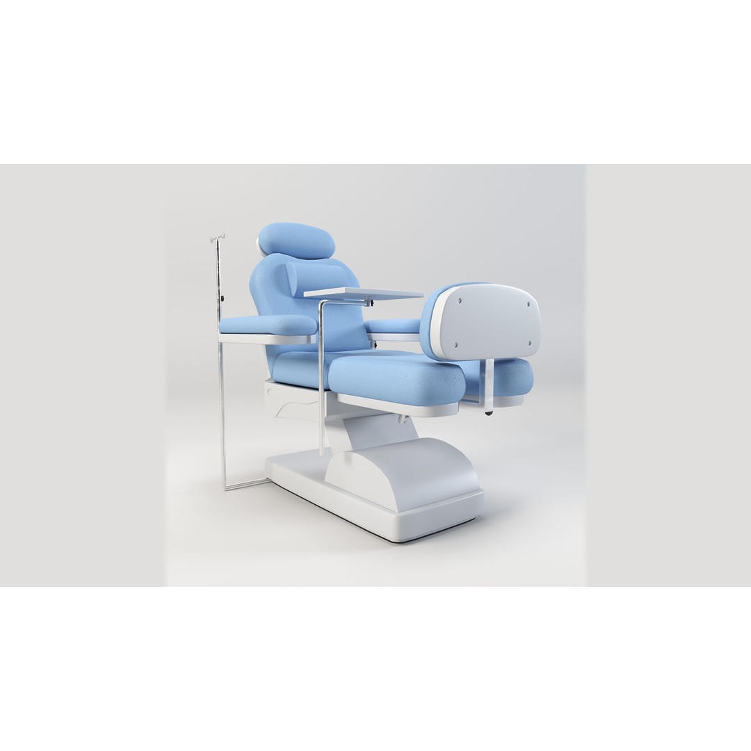 Multifunction Electric Blood Donation Chair 3D Model – Low Poly PBR Medical Asset, FBX - View 6