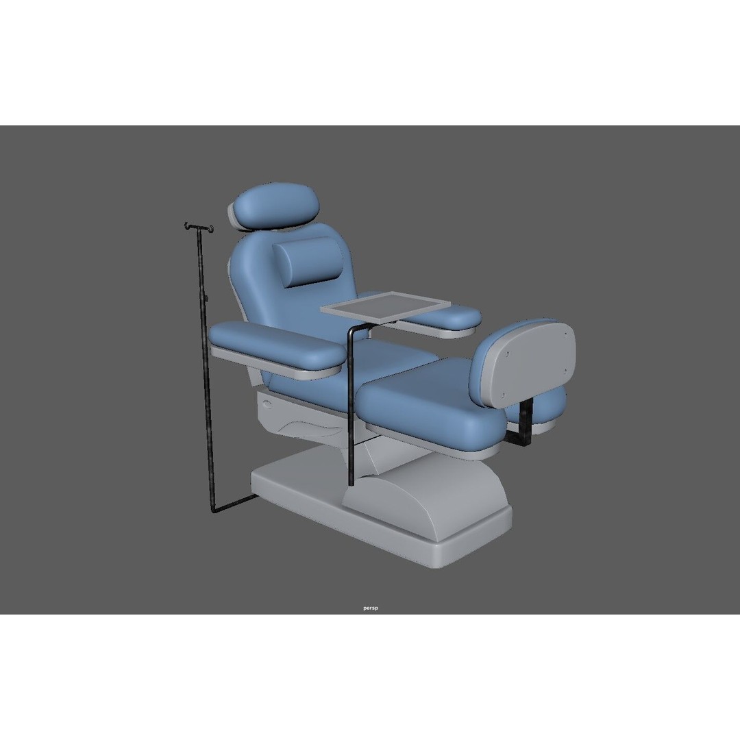 Multifunction Electric Blood Donation Chair 3D Model – Low Poly PBR Medical Asset, FBX - View 7