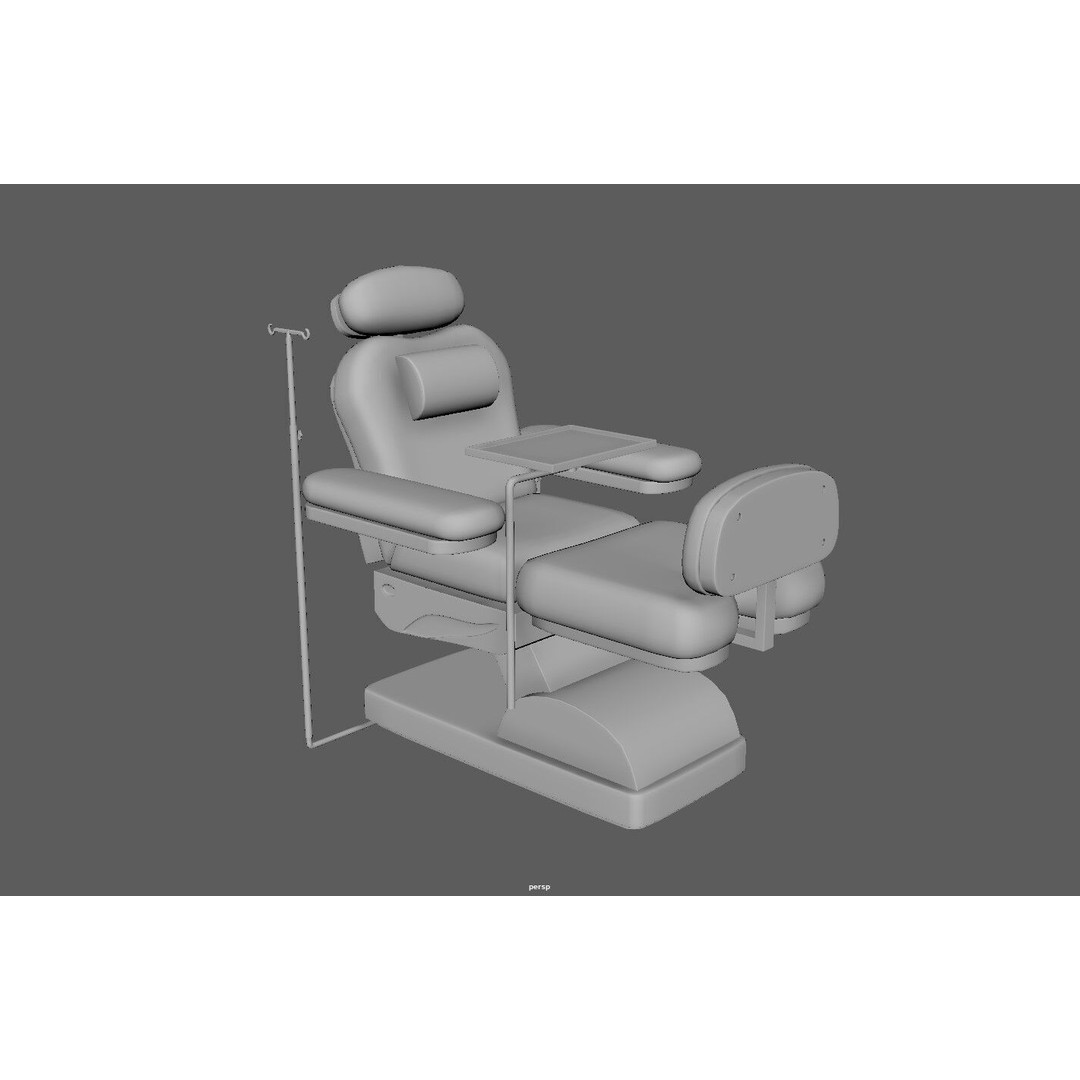 Multifunction Electric Blood Donation Chair 3D Model – Low Poly PBR Medical Asset, FBX - View 9