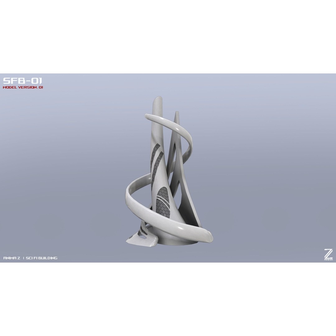 Scifi Building 3D Model – Low Poly Architectural Asset, FBX - View 11