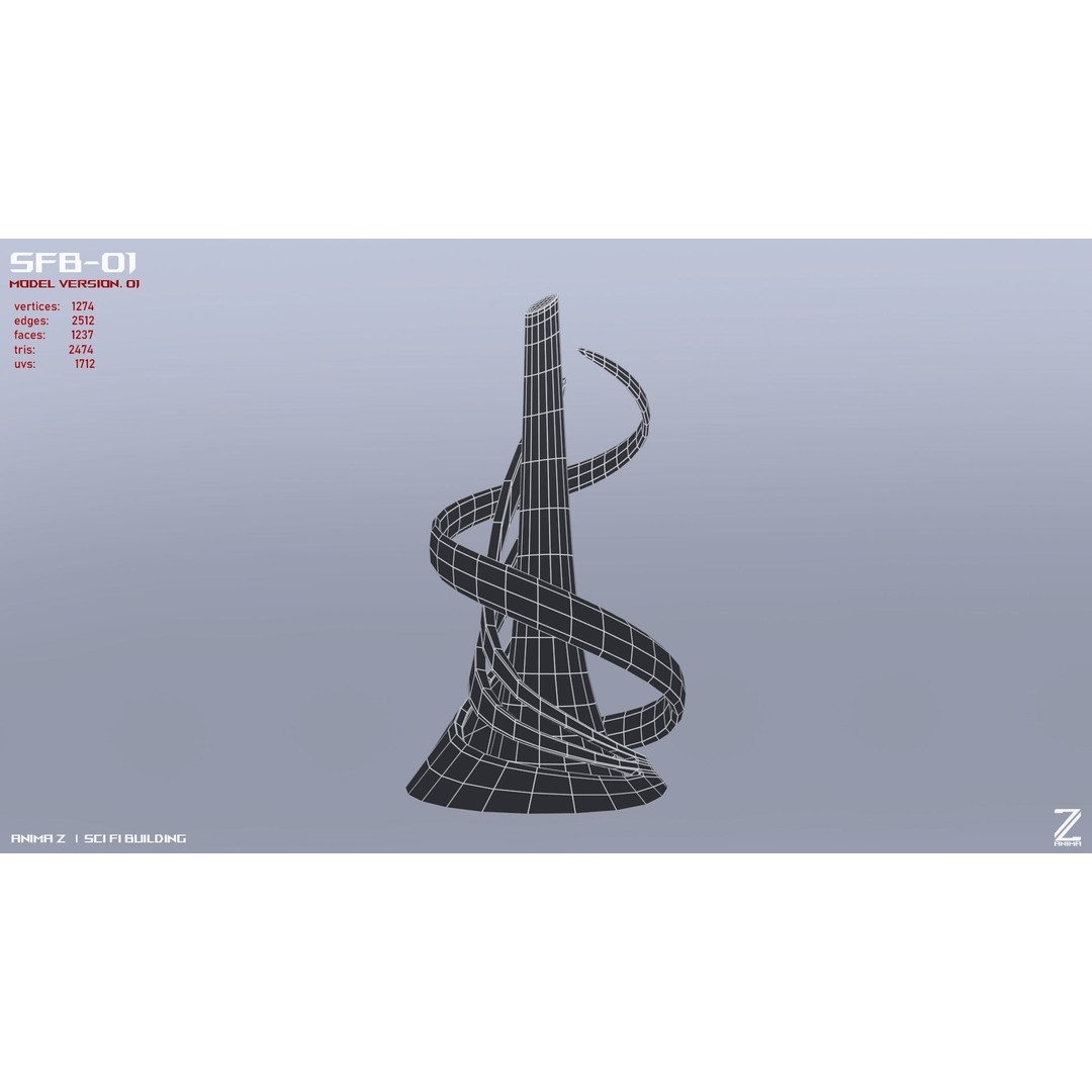 Scifi Building 3D Model – Low Poly Architectural Asset, FBX - View 12