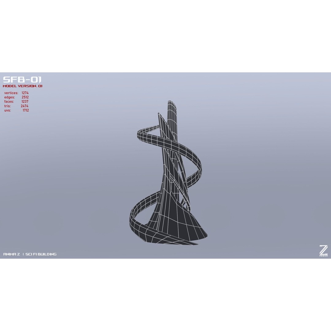 Scifi Building 3D Model – Low Poly Architectural Asset, FBX - View 14