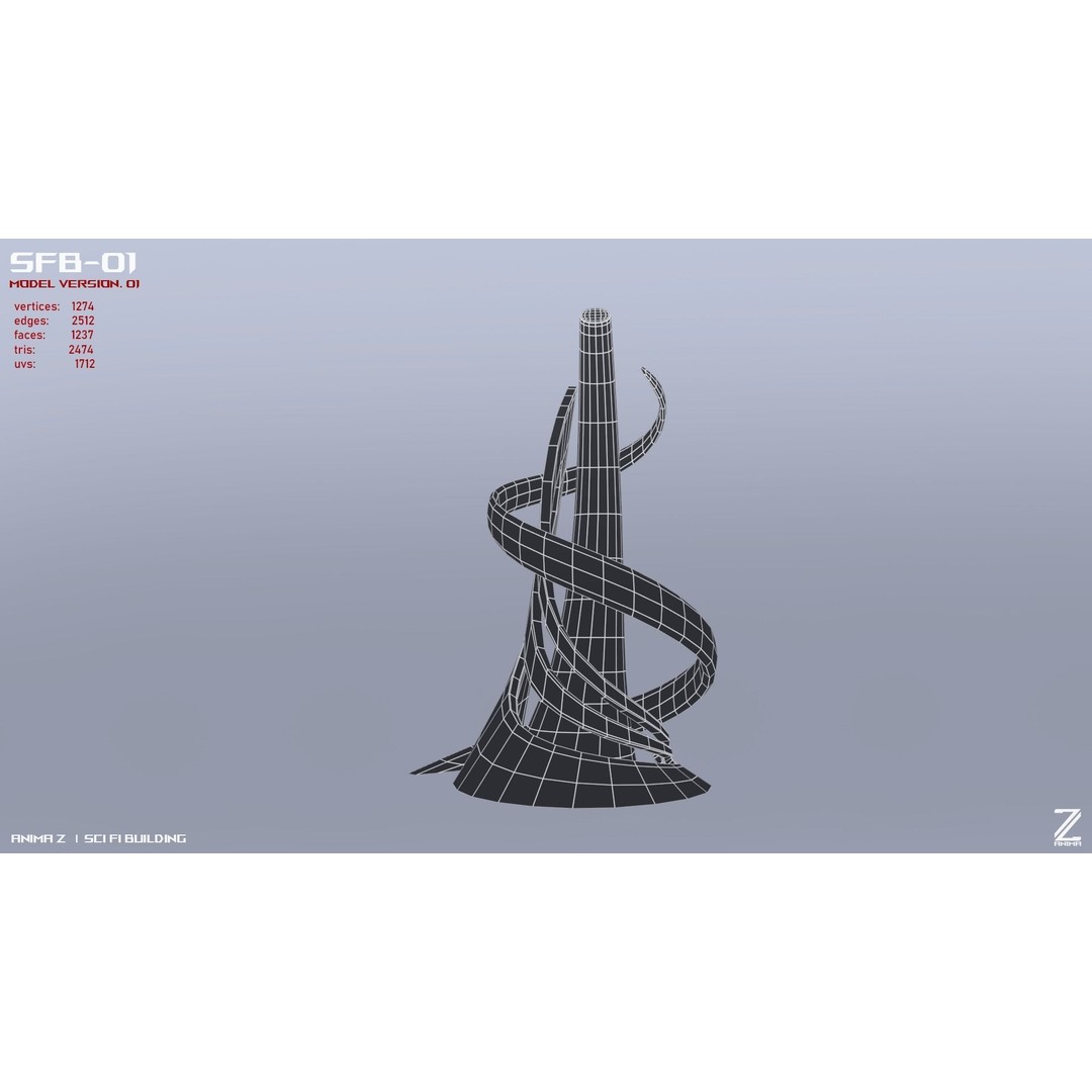Scifi Building 3D Model – Low Poly Architectural Asset, FBX - View 15