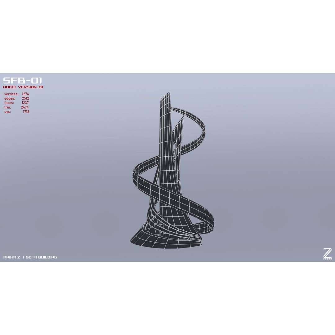 Scifi Building 3D Model – Low Poly Architectural Asset, FBX - View 16