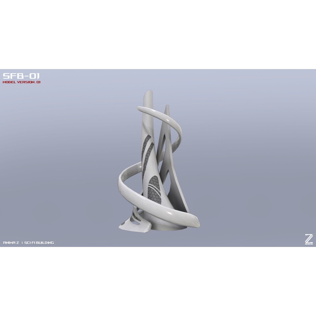 Scifi Building 3D Model – Low Poly Architectural Asset, FBX - View 7