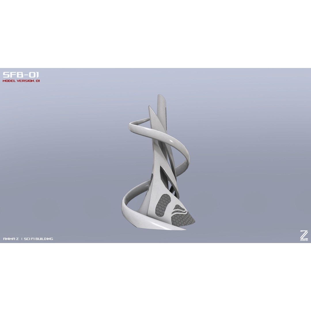Scifi Building 3D Model – Low Poly Architectural Asset, FBX - View 8