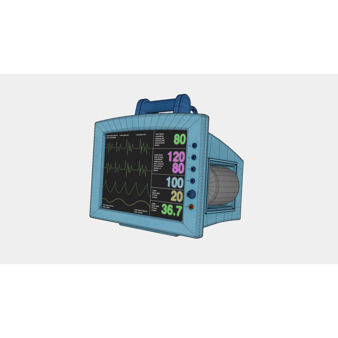 Patient Monitoring 3D Model – Low Poly PBR Game Asset, FBX - View 10