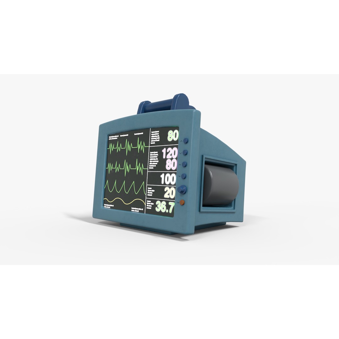 Patient Monitoring 3D Model – Low Poly PBR Game Asset, FBX - View 4