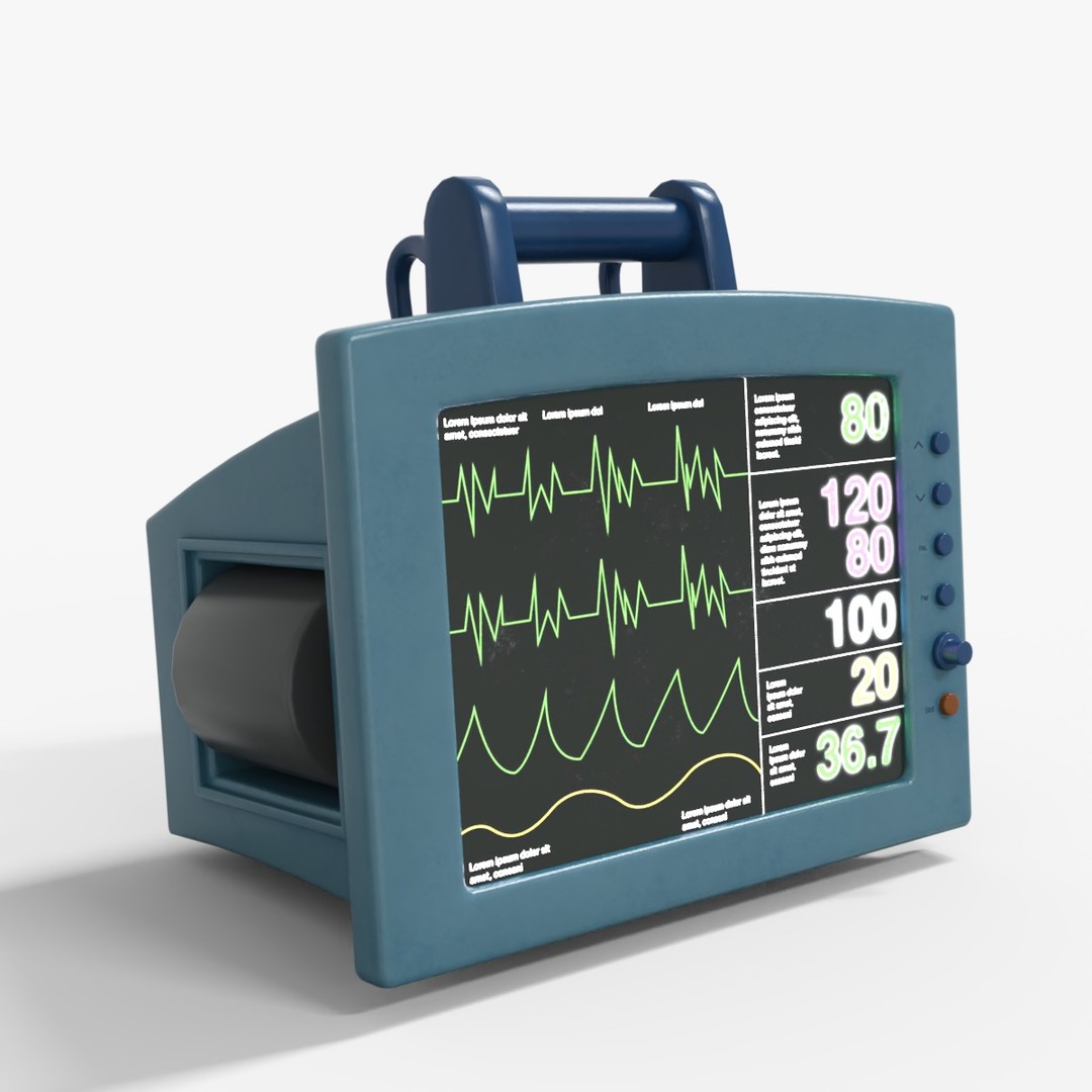Patient Monitoring 3D Model – Low Poly PBR Game Asset, FBX - View 8