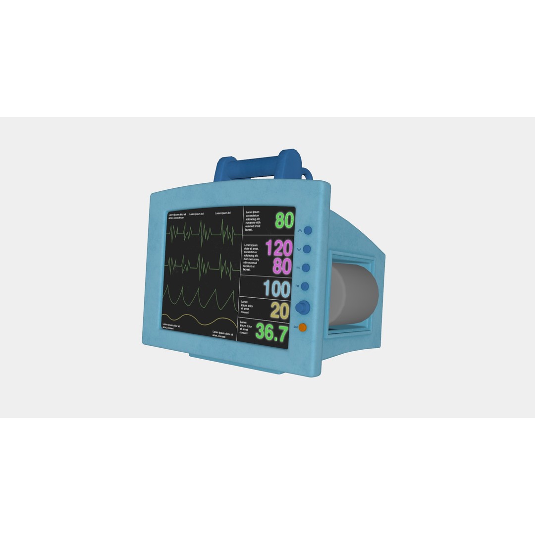 Patient Monitoring 3D Model – Low Poly PBR Game Asset, FBX - View 9