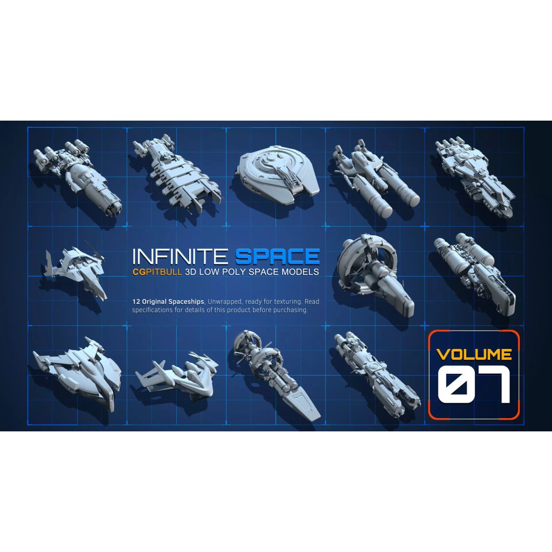 Spaceship 3D Model – Low Poly Sci-Fi Asset, FBX & OBJ Formats - View 3