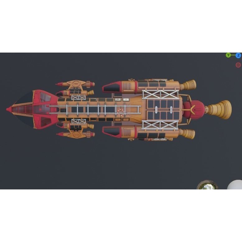 Sci-Fi Spaceship 3D Model – Low Poly Rigged Asset, FBX, PBR - View 11