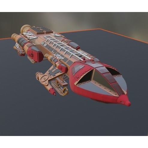 Sci-Fi Spaceship 3D Model – Low Poly Rigged Asset, FBX, PBR - View 12