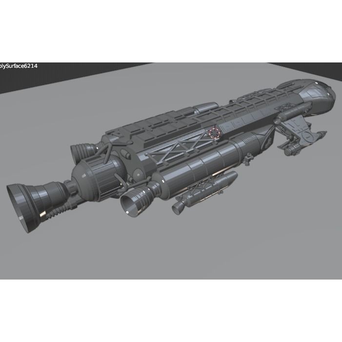 Sci-Fi Spaceship 3D Model – Low Poly Rigged Asset, FBX, PBR - View 14
