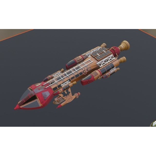 Sci-Fi Spaceship 3D Model – Low Poly Rigged Asset, FBX, PBR - View 26