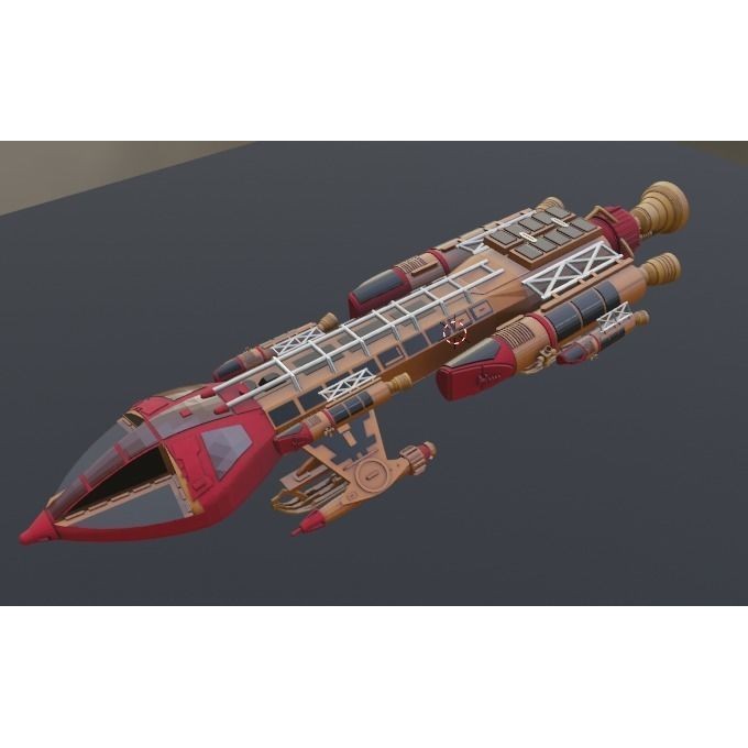Sci-Fi Spaceship 3D Model – Low Poly Rigged Asset, FBX, PBR - View 28