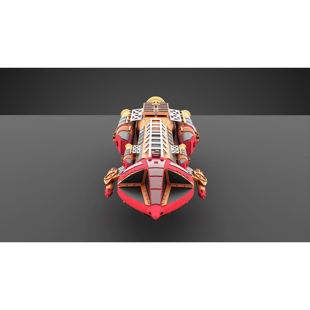 Sci-Fi Spaceship 3D Model – Low Poly Rigged Asset, FBX, PBR - View 5