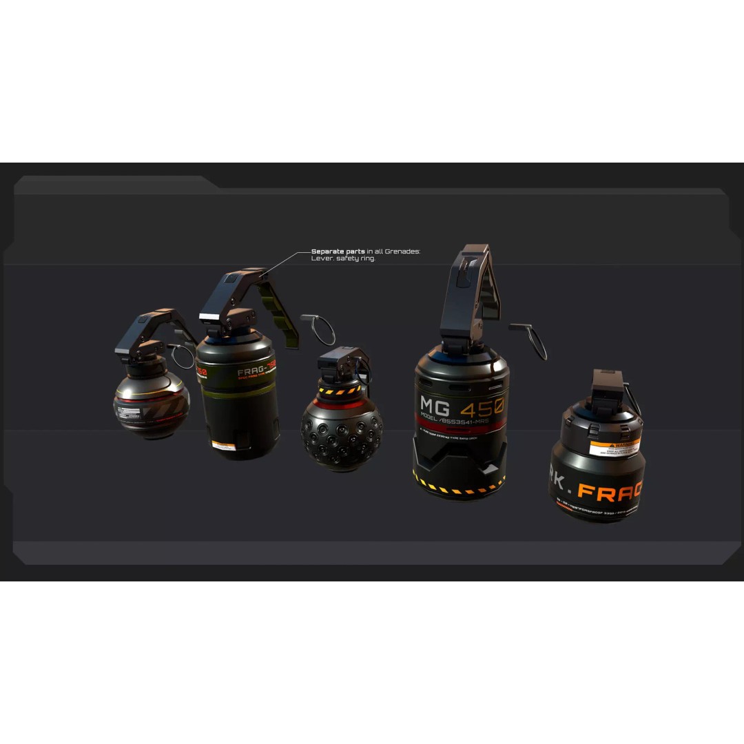 SF Military Weapons 3D Model – Low Poly PBR Game Asset, FBX, OBJ - View 11
