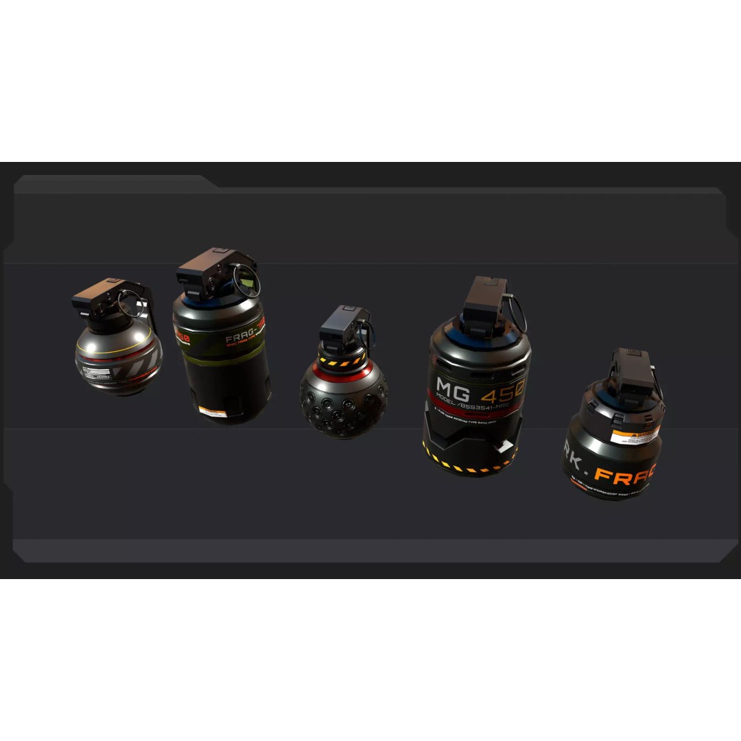 SF Military Weapons 3D Model – Low Poly PBR Game Asset, FBX, OBJ - View 13