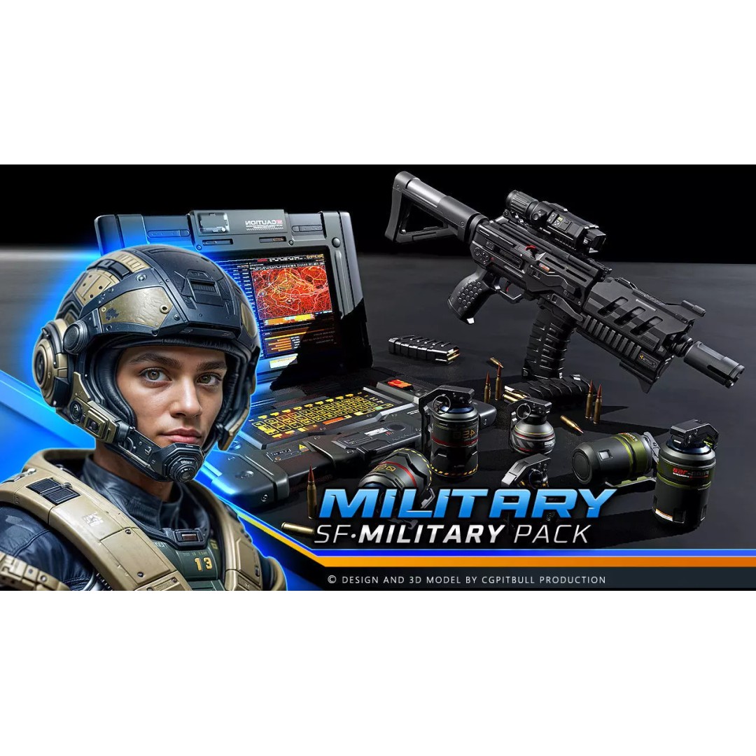 SF Military Weapons 3D Model – Low Poly PBR Game Asset, FBX, OBJ - View 2