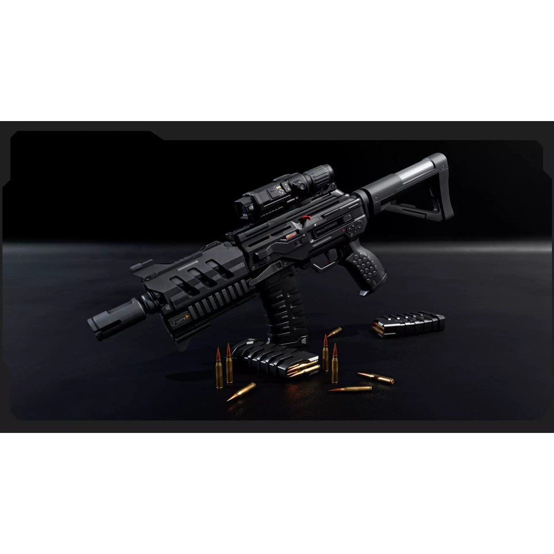 SF Military Weapons 3D Model – Low Poly PBR Game Asset, FBX, OBJ - View 4