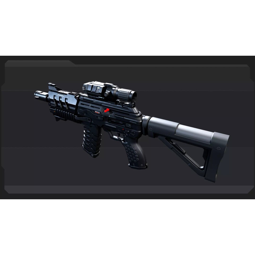 SF Military Weapons 3D Model – Low Poly PBR Game Asset, FBX, OBJ - View 8