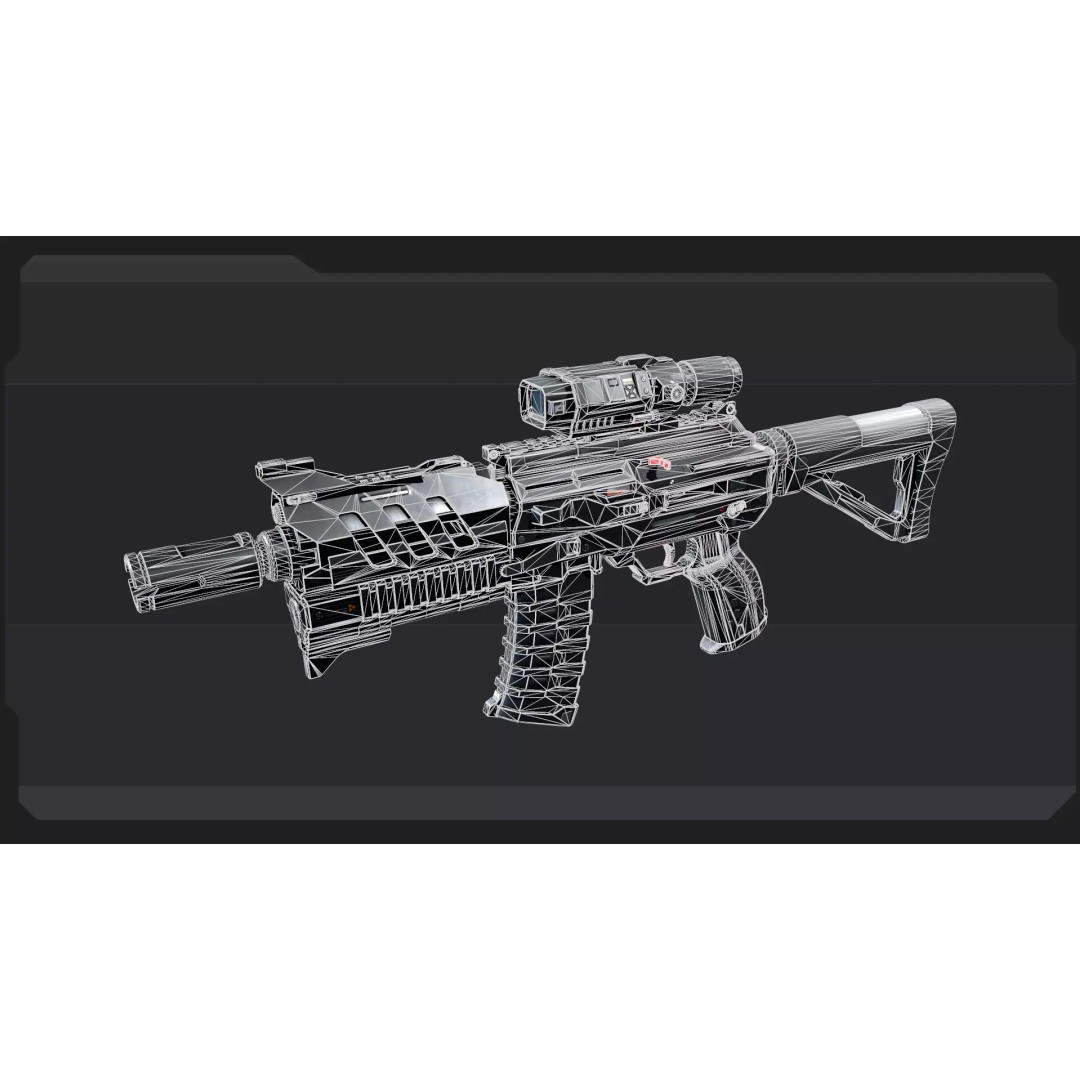 SF Military Weapons 3D Model – Low Poly PBR Game Asset, FBX, OBJ - View 9