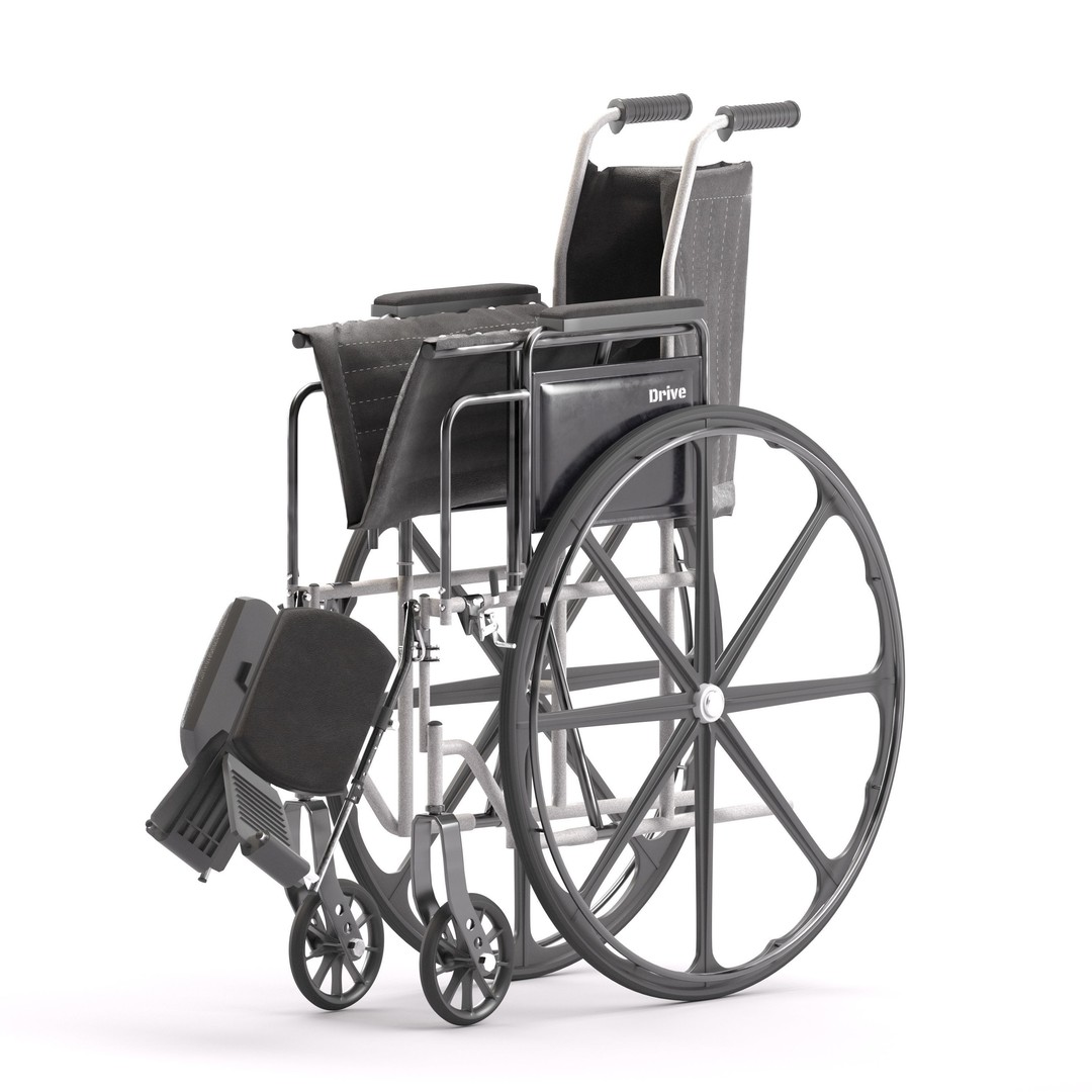 Drive Medical Silver Sport 2 Wheelchair 3D Model – High Poly PBR Asset, FBX