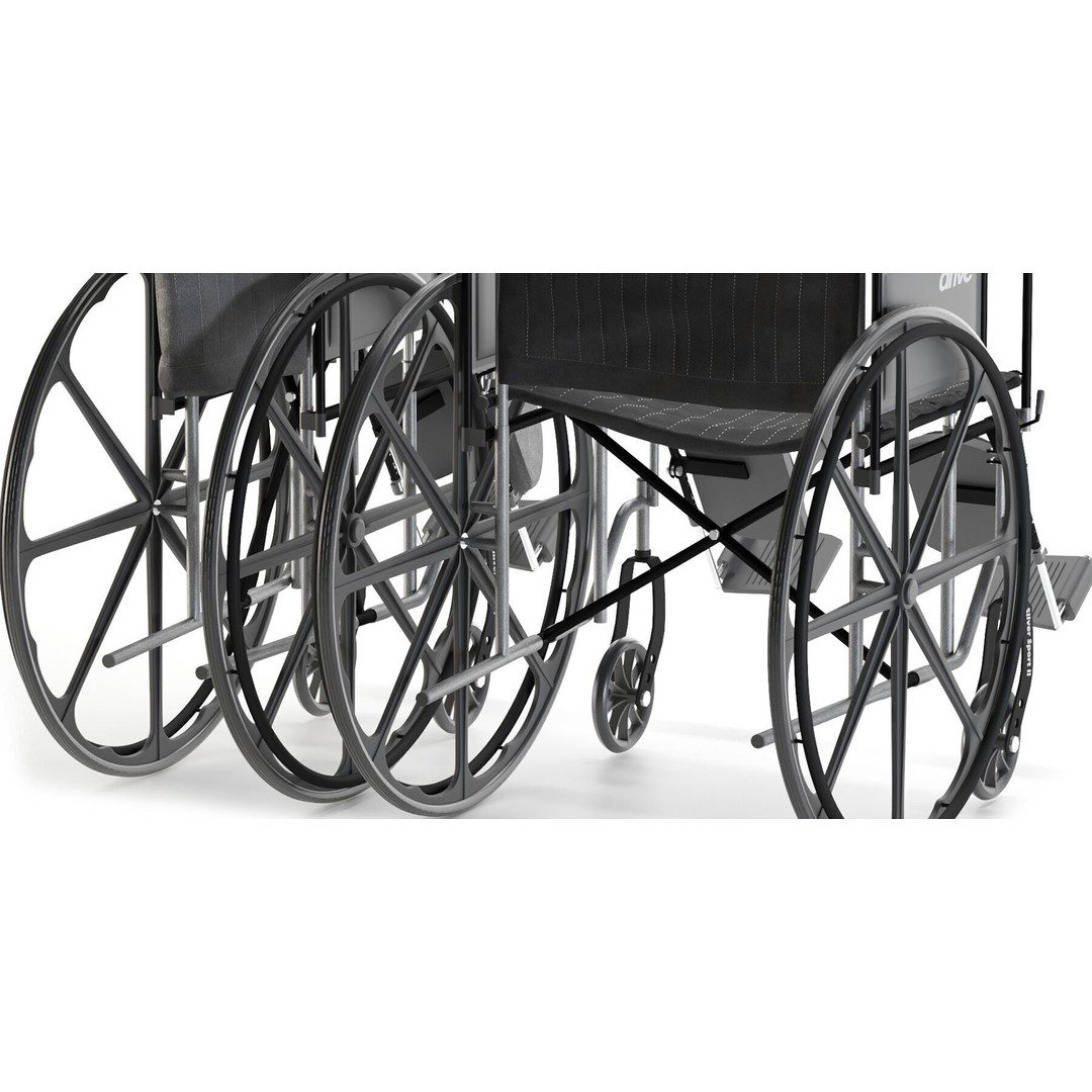 Drive Medical Silver Sport 2 Wheelchair 3D Model – High Poly PBR Asset, FBX - View 4