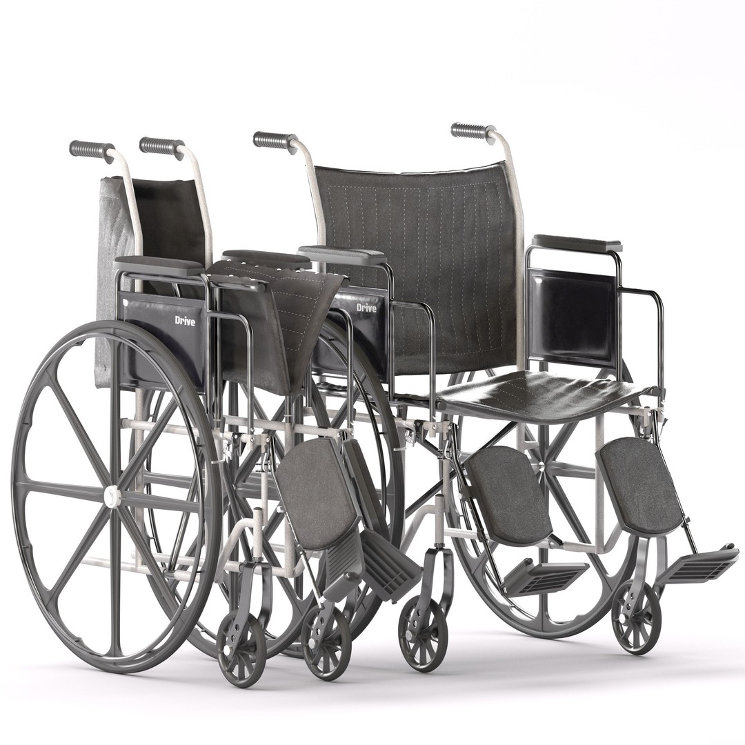 Drive Medical Silver Sport 2 Wheelchair 3D Model – High Poly PBR Asset, FBX - View 6
