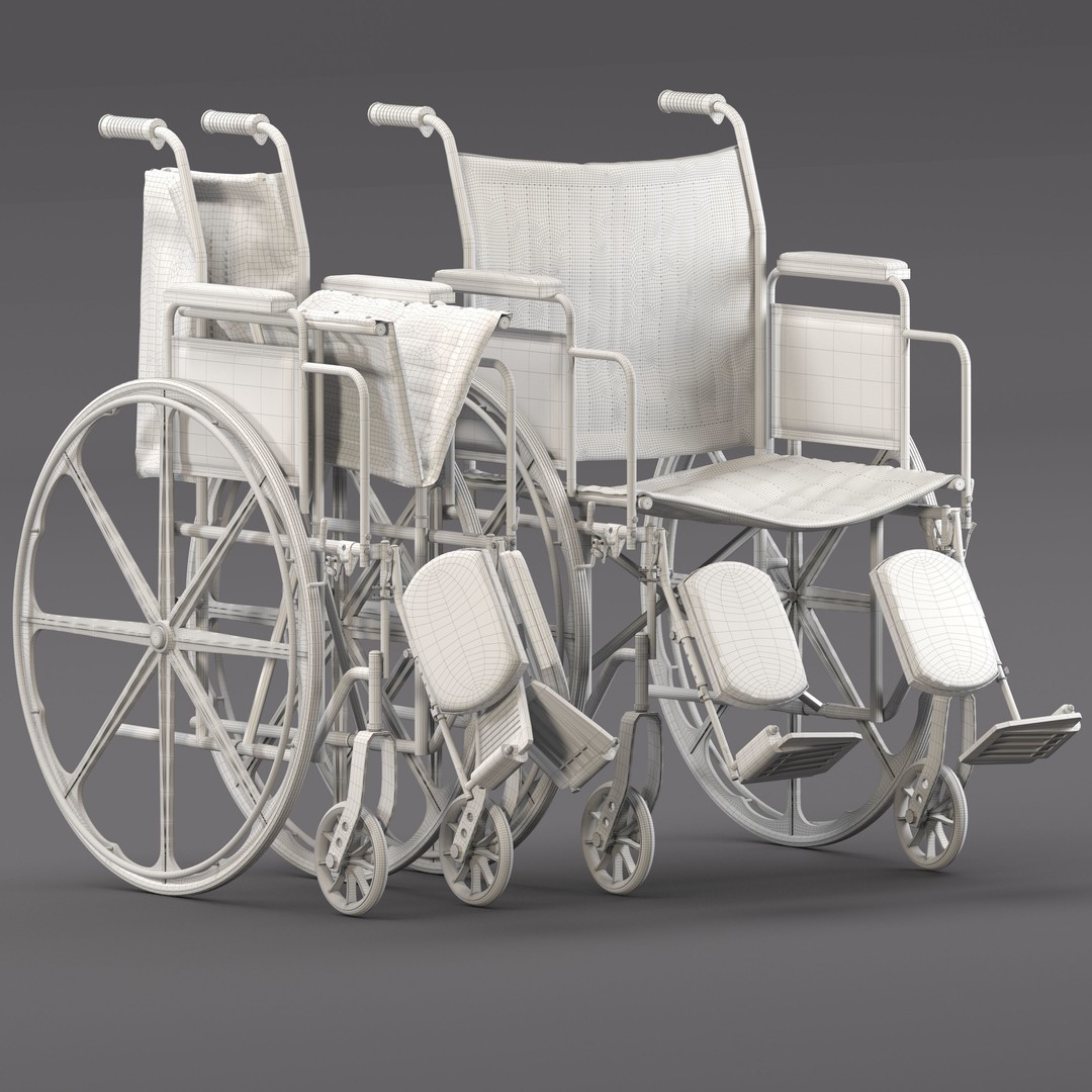 Drive Medical Silver Sport 2 Wheelchair 3D Model – High Poly PBR Asset, FBX - View 7