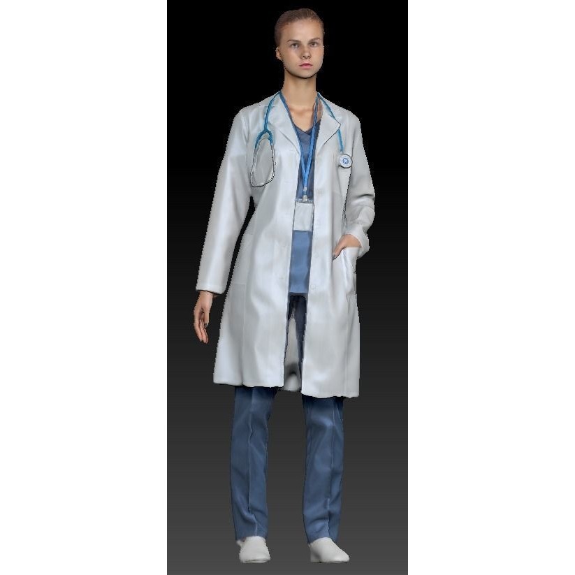 Female Doctor 3D Model – Low Poly Character, FBX, Game Ready - View 5