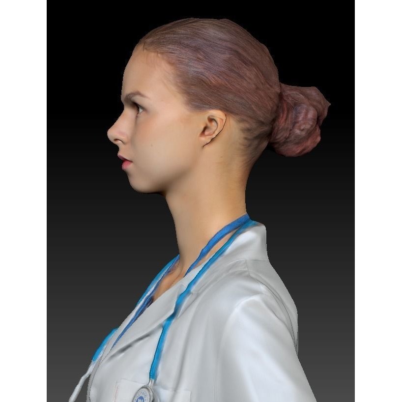 Female Doctor 3D Model – Low Poly Character, FBX, Game Ready - View 6