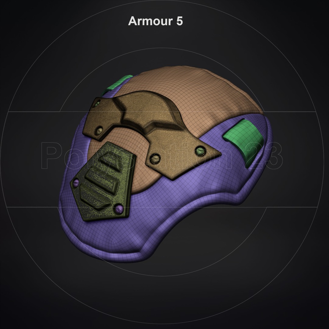 Sci-Fi Shoulder Armor 3D Model – High Poly Kitbash Pack, FBX