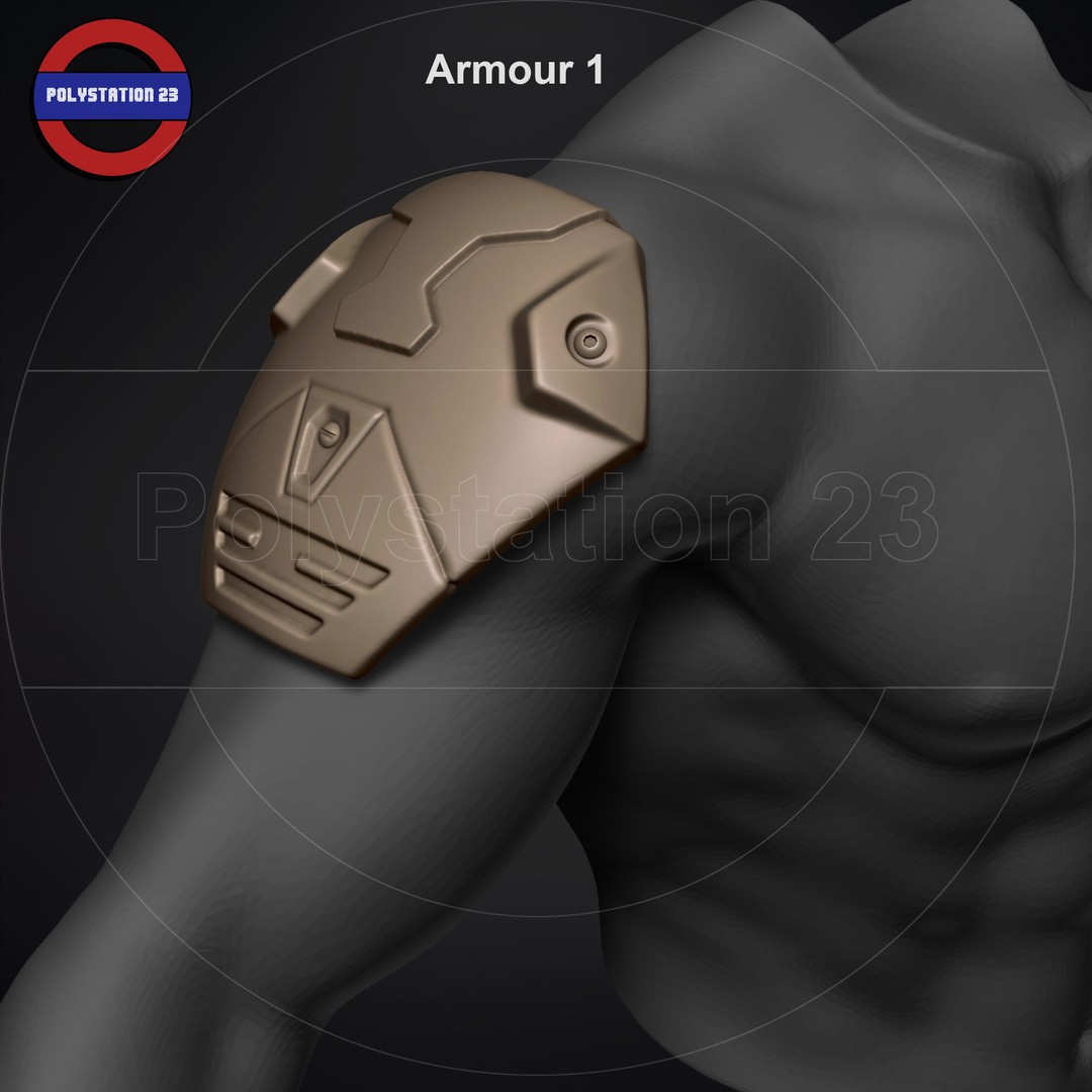 Sci-Fi Shoulder Armor 3D Model – High Poly Kitbash Pack, FBX - View 10