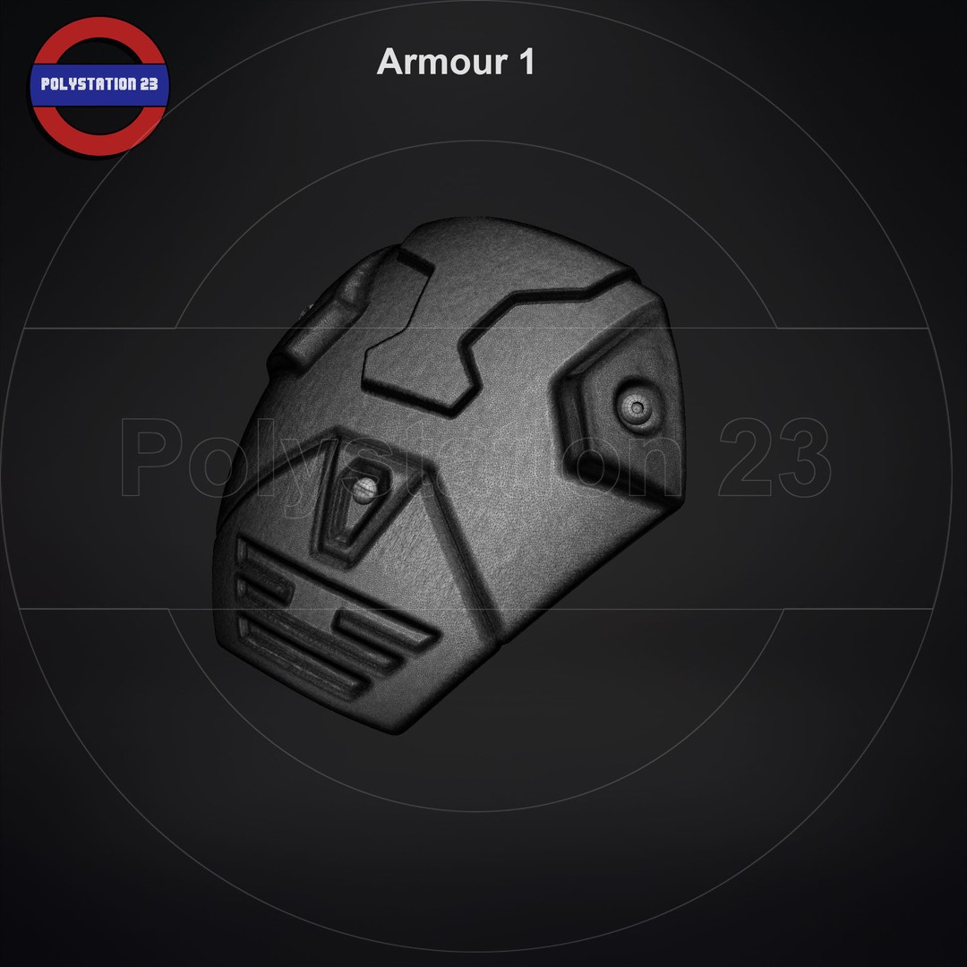 Sci-Fi Shoulder Armor 3D Model – High Poly Kitbash Pack, FBX - View 11