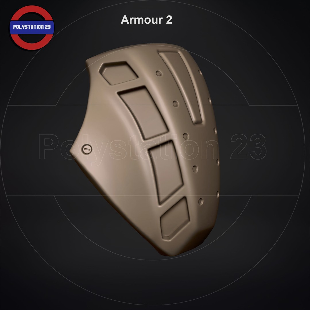 Sci-Fi Shoulder Armor 3D Model – High Poly Kitbash Pack, FBX - View 14