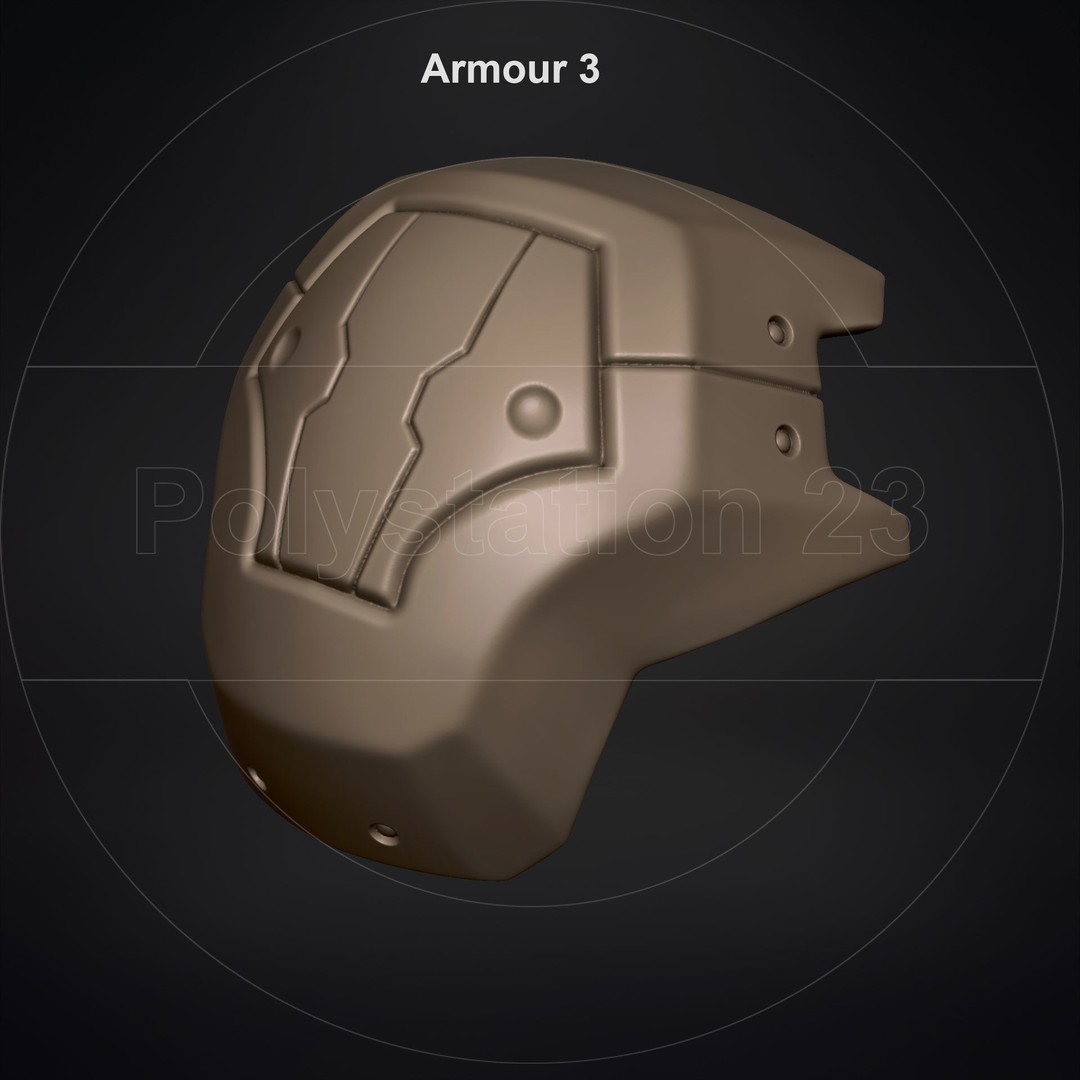 Sci-Fi Shoulder Armor 3D Model – High Poly Kitbash Pack, FBX - View 17