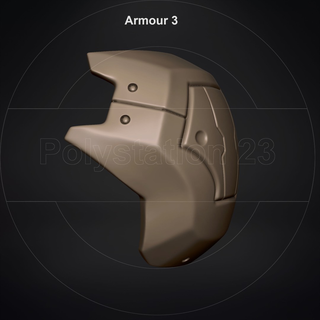 Sci-Fi Shoulder Armor 3D Model – High Poly Kitbash Pack, FBX - View 19