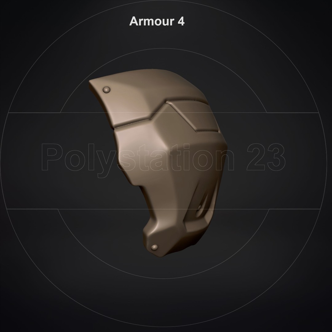 Sci-Fi Shoulder Armor 3D Model – High Poly Kitbash Pack, FBX - View 24
