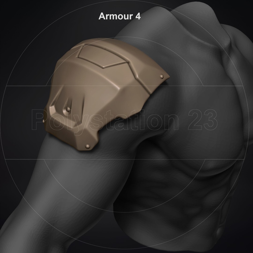 Sci-Fi Shoulder Armor 3D Model – High Poly Kitbash Pack, FBX - View 25